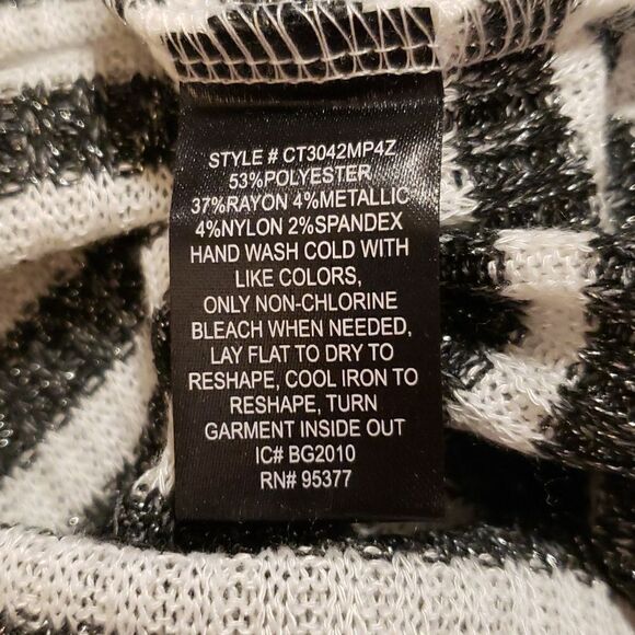 𝅺Sanctuary Nikolai Black Metallic White Turtleneck Pullover Size 1X NWOT‎ - Picture 5 of 5